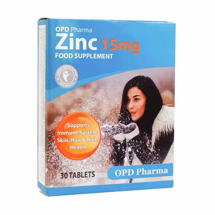 قرص زینک 15 میلی گرم او پی دی فارما 30 عدد | Opd Pharma Zinc 15mg