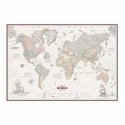 نقشه جهان انگلیسی 70*100 (کد 2001)،(گلاسه)