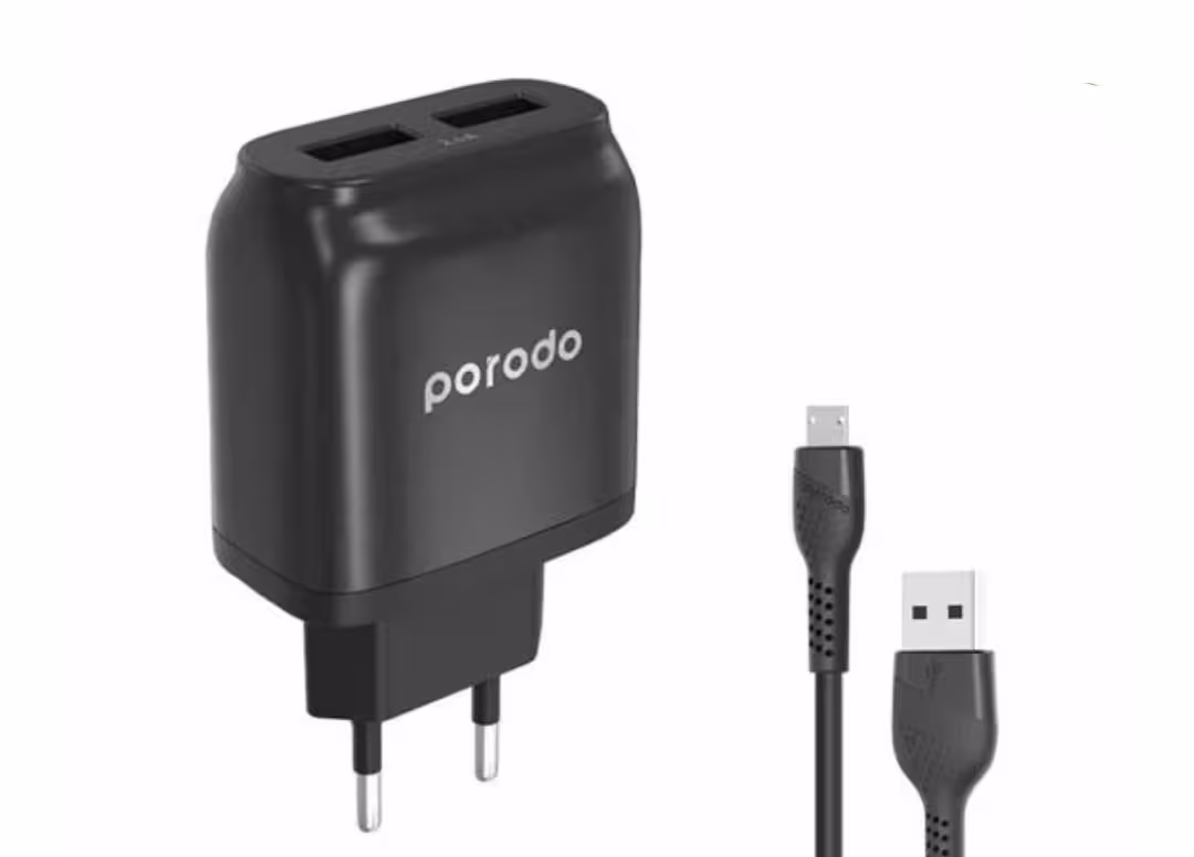 شارژر دیواری پرودو مدل PD-0203MEU-BK به همراه کابل تبدیل MICRO-USB