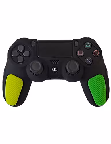 روکش دسته PS4 طرح ضد لغزش مشکی سبز-زرد
