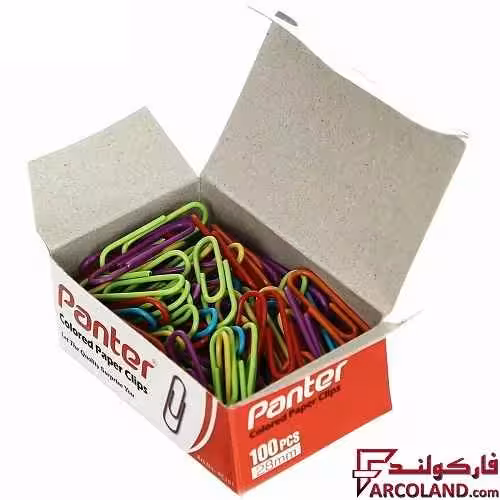 گیره کاغذ رنگی پنتر کد PC101 بسته 100 عددی