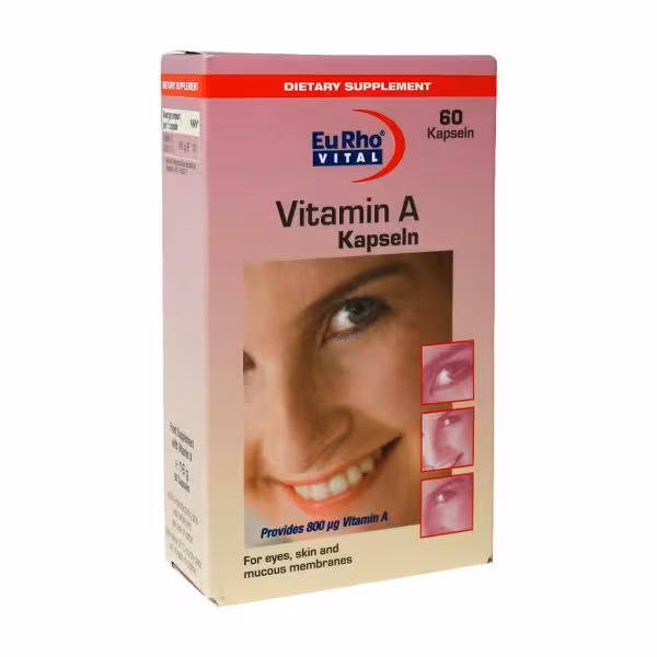 کپسول ویتامین A یوروویتال بسته 60 عددی
