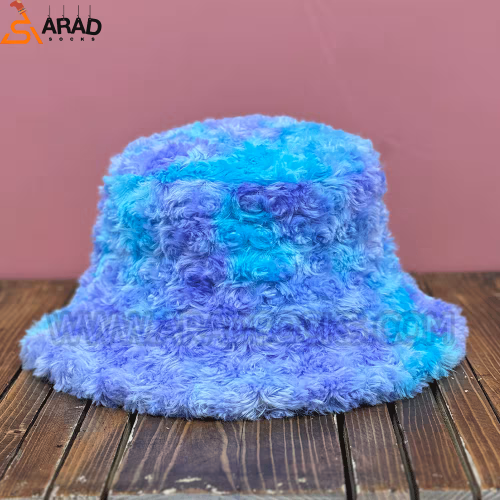کلاه باکت پشمی آبی یاسی
