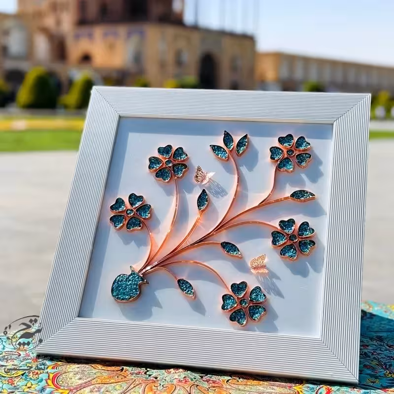 تابلو فیروزه کوبی  6 گل برجسته  40در40