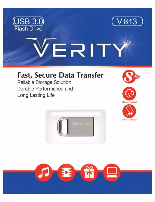 فلش مموری فلزی وریتی مدل V813 USB3 ظرفیت 8 گیگابایت