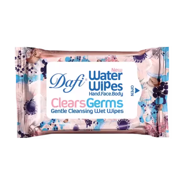 دستمال مرطوب پاک کننده دست و صورت آنتی باکتریال دافی بسته 12 عددی