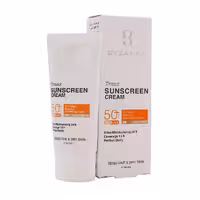 کرم ضد آفتاب کرم پودری بژ طلایی  SPF50 بیزانس مناسب پوست خشک و حساس 40 میلی لیتری