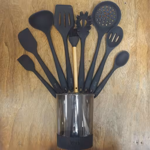 ست کفگیر ملاقه سیلیکونی روما Roma مشکی