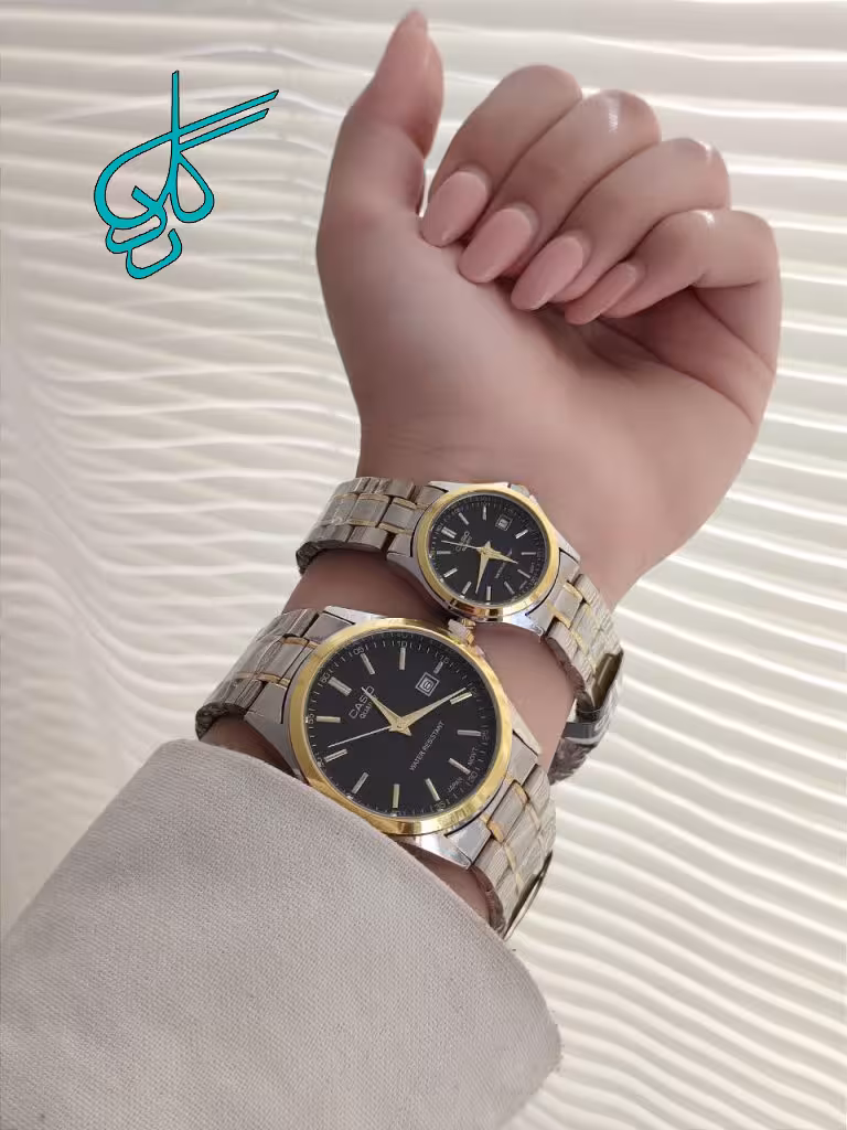خرید ست ساعت زنانه و مردانه رنگ ثابت بند استیل با کیفیت کد 2115603 - ردگل