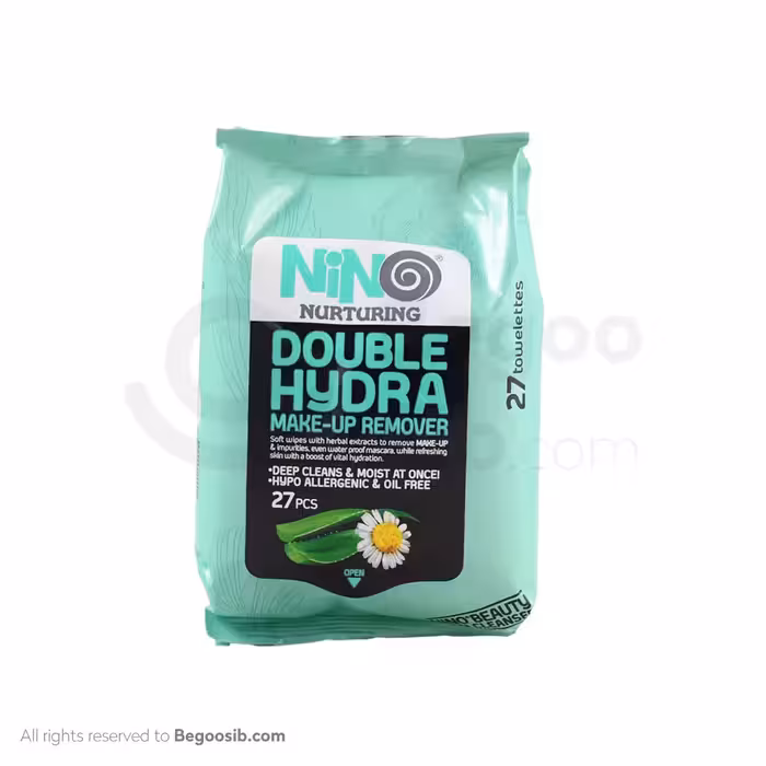 دستمال مرطوب آرایش پاک کن و روشن کننده پوست نینو 27 عدد
