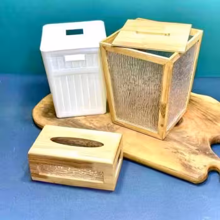 جادستمال وسطل رابروود درب دار به همراه کاور سطل