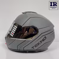 کلاه کاسکت فک متحرک تکنو Tekno - طوسی مات