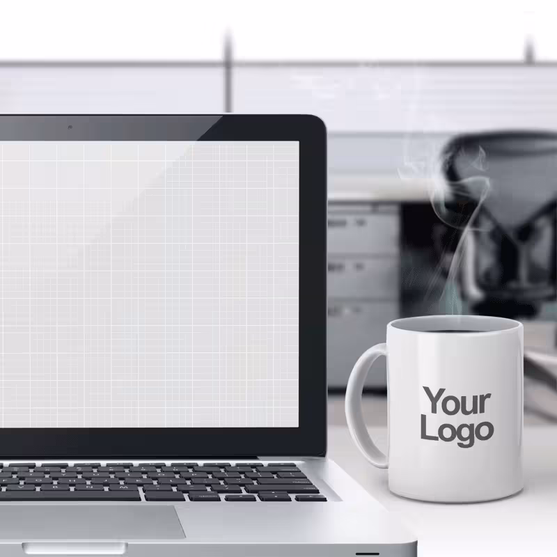 دانلود موکاپ نمایش لپ تاپ و ماگ به صورت لایه باز فتوشاپ