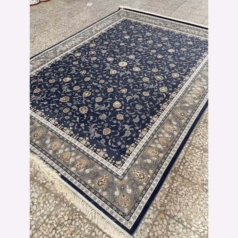 فرش ماشینی کاشان 700شانه9متری طرح مهگل دلفینی(باارسال رایگان)