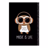 دفتر مشق 80 برگ اس جی مدل جغد و هدفون