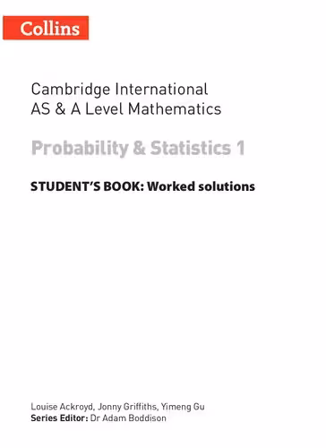 خرید و دانلود نسخه کامل کتاب Collins Cambridge International AS &amp; A Level Mathematics Probability and Statistics 1 Worked Solutions