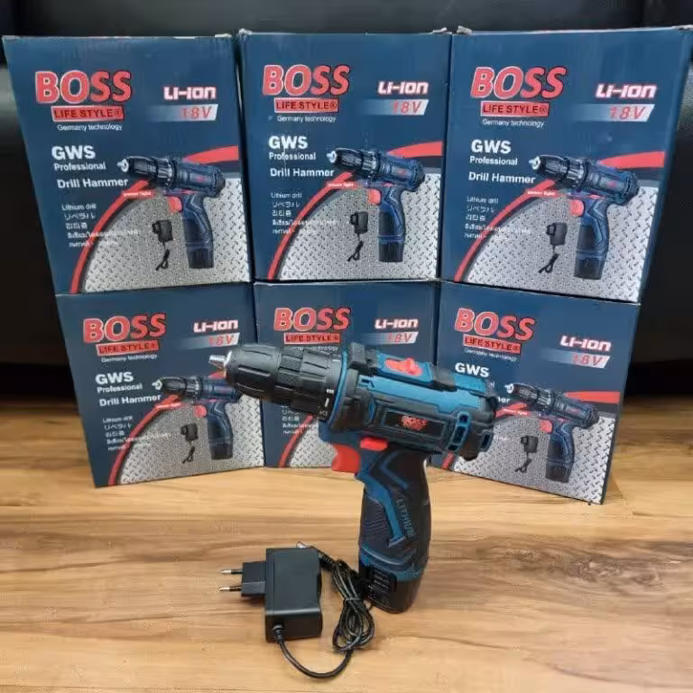 دریل شارژی 18 ولت تک باطری باس مدل Li-ion 18V