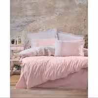 ست ملحفه کاتن باکس مدل Folk Art Mila Pembe  دو نفره 4 تکه