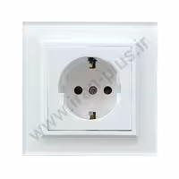 پریز برق ارت دار پایه سرامیکی مدل برلیان پلکسی سفید