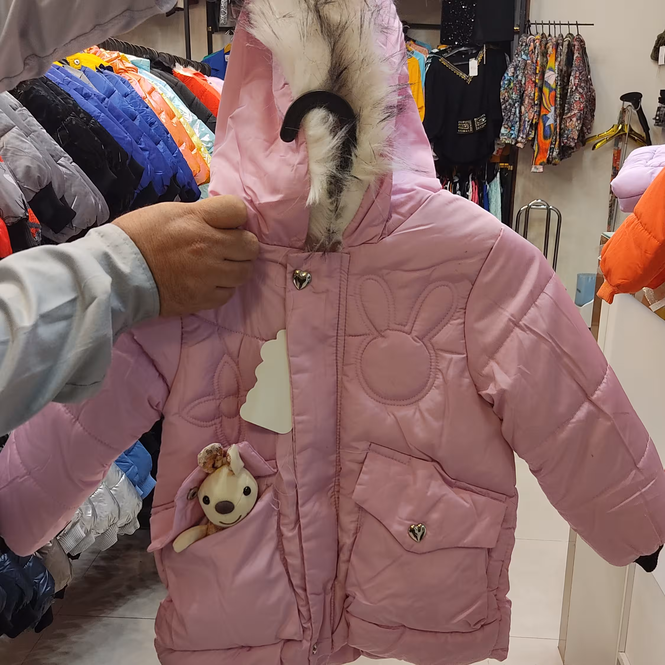 کاپشن دخترانه عروسک دار وارداتی