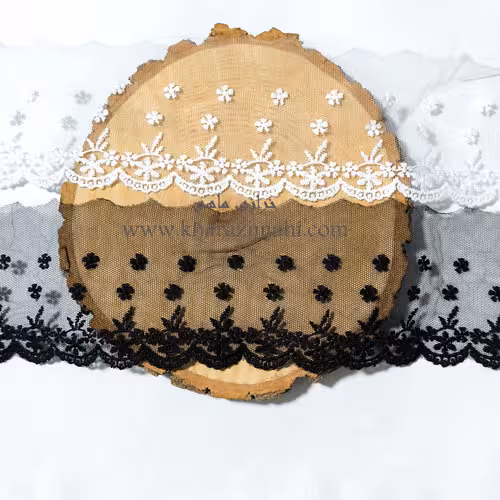 دانتل شیفون طرح گلریز و برگ (کد28)