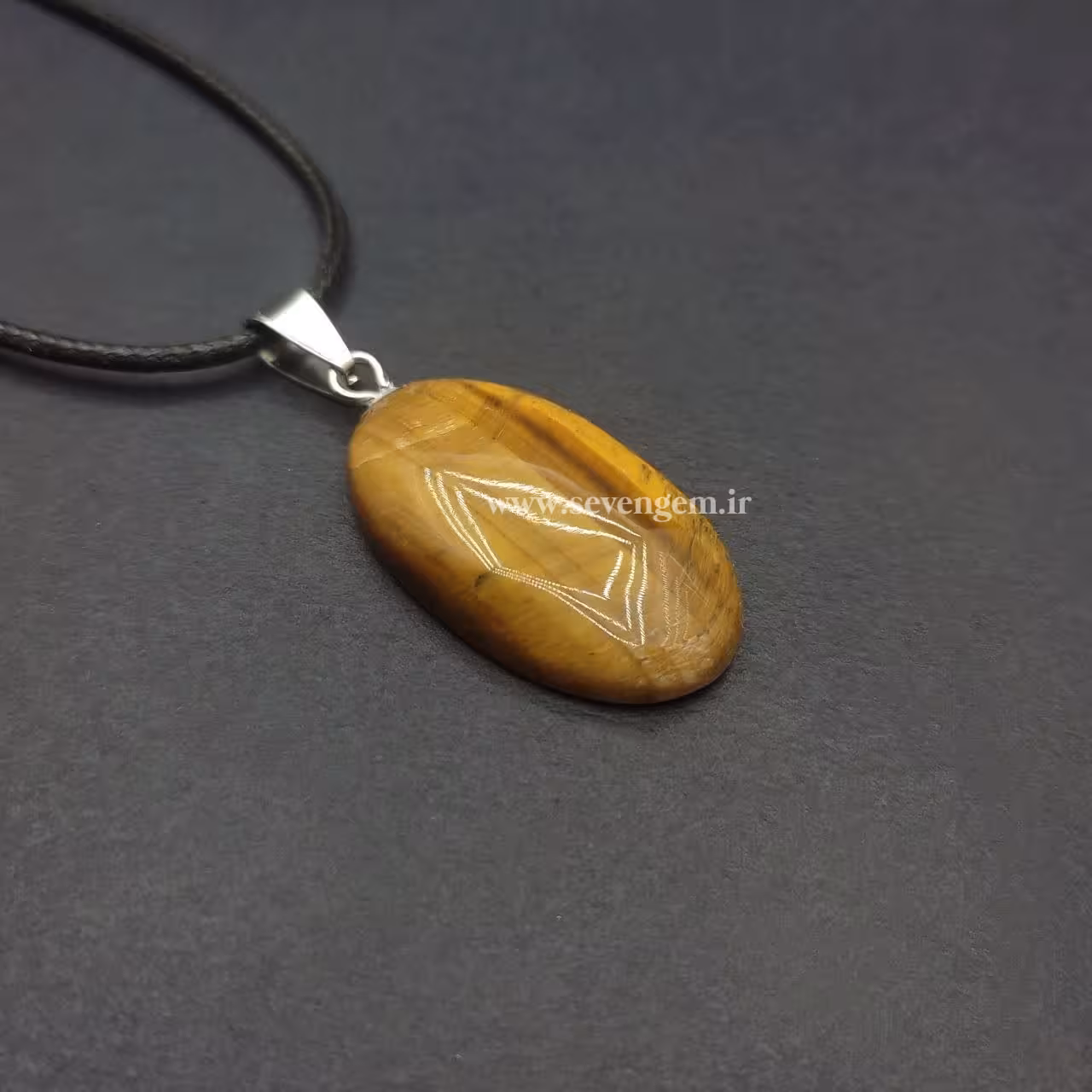 گردنبند چشم ببر تراش بیضی (کد143)