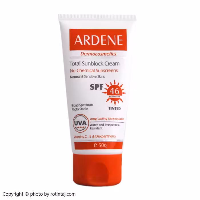 ضد آفتاب رنگی spf46 آردن مناسب پوست های معمولی و حساس