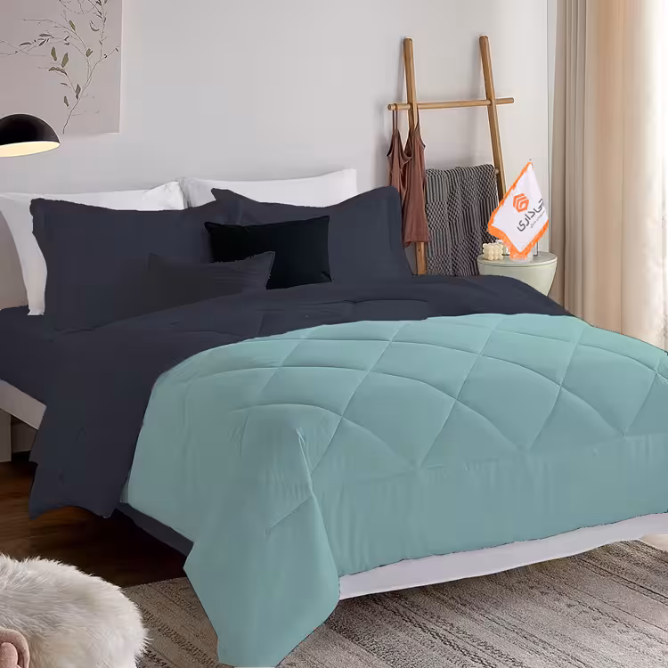 سرویس روتختی دورنگ چیداری فیروزه ای نوک مدادی