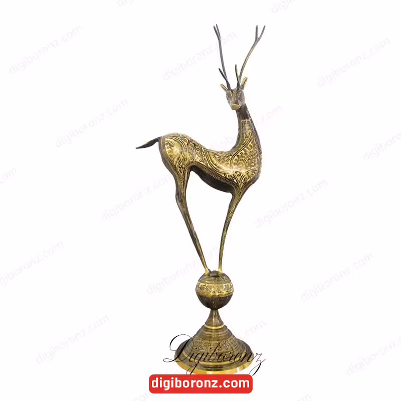 گوزن برنجی برنزی مدل روی توپ سایز 20 اینچ