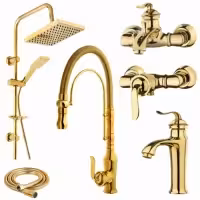 شیرآلات 6 تکه بامبو طلایی