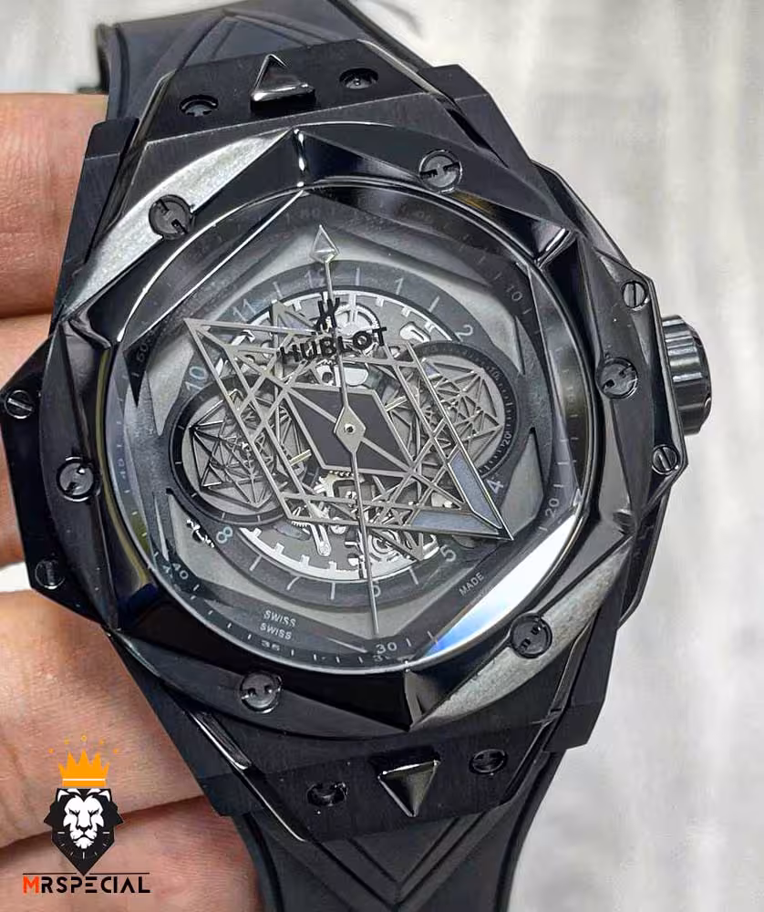 ساعت مچی مردانه هابلوت کهکشانی پشت شیشه ای HUBLOT Sang Bleu 0933