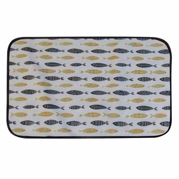 آدونیس نم گیر کنار سینک 50*90 طرح ماهی مشکی کرم