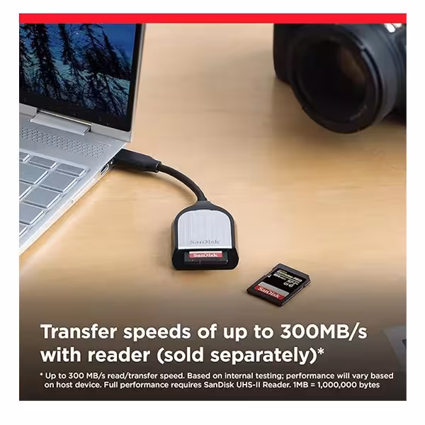 کارت حافظه SDXC سن دیسک مدل Extreme Pro  استاندارد UHS-II سرعت 300MBps ظرفیت 256 گیگابایت