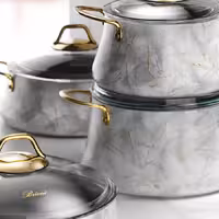 سرویس قابلمه 7پارچه ماربل بریونی سفید