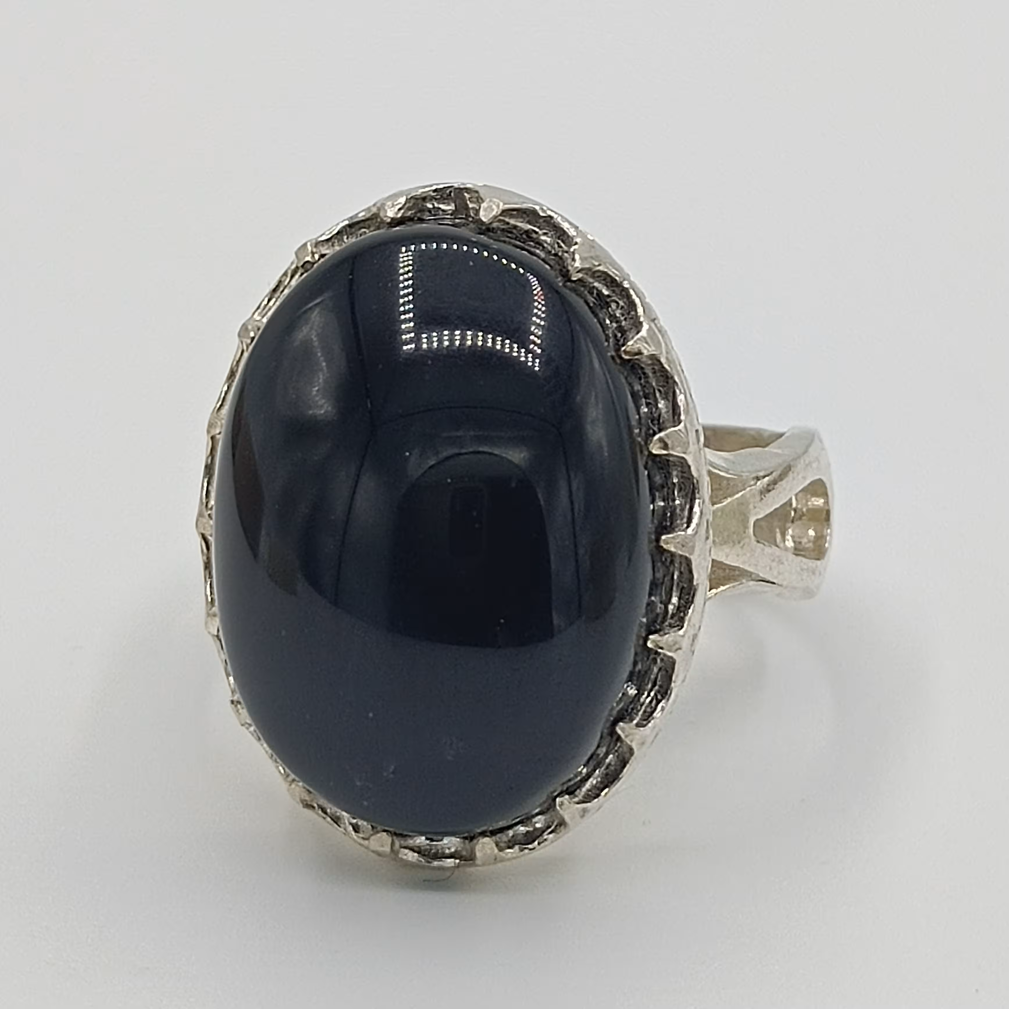 انگشتر نقره مردانه عقیق سیاه کد 1282