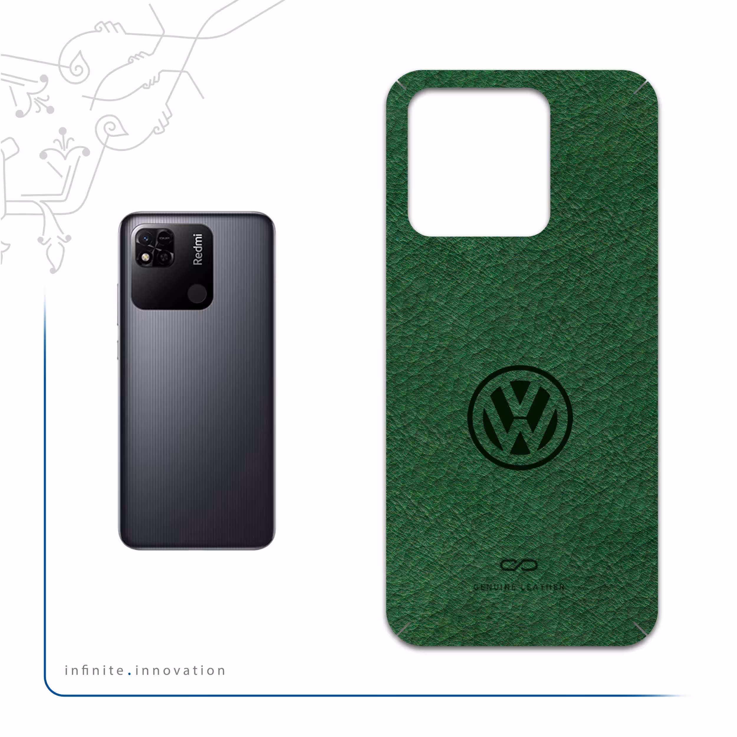 برچسب پوششی ماهوت مدل GL-VLKS_WGN مناسب برای گوشی موبایل شیائومی Redmi 10A