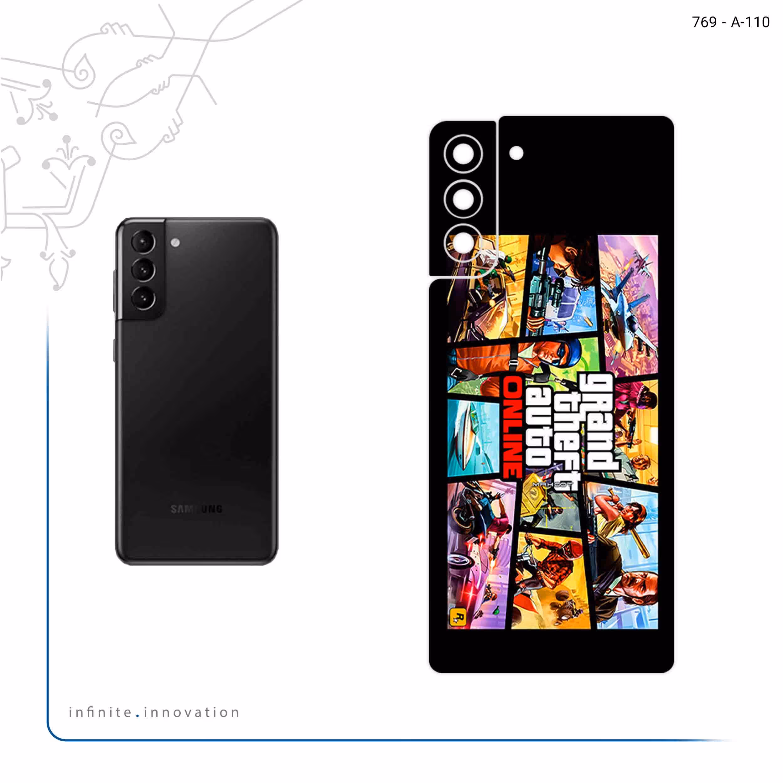 برچسب پوششی ماهوت مدل GTA Online Game Series مناسب برای گوشی موبایل سامسونگ Galaxy S21 Plus 5G
