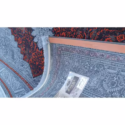 فرش ماشینی زمرد مشهد طرح  وینتیج نقشه هریس