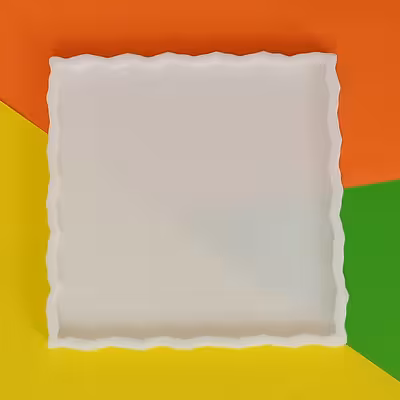 قالب رزین مدل زیرلیوانی طرح مربع دفرمه کد ZM1