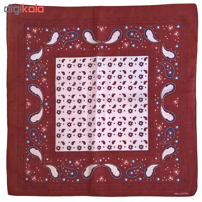 دستمال سروگردن طرح بته جقه و ستاره 01