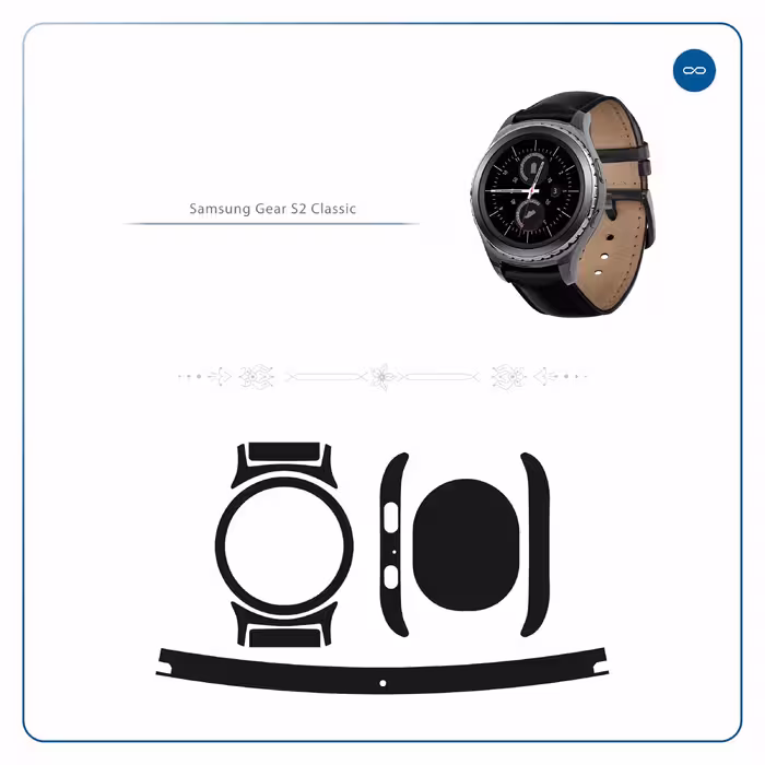 برچسب ماهوت طرح Matte-Black مناسب برای ساعت هوشمند سامسونگ Galaxy Gear S2 Classic