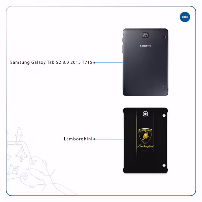 برچسب پوششی ماهوت مدل Lamborghini مناسب برای تبلت سامسونگ Galaxy Tab S2 8.0 2015 T715