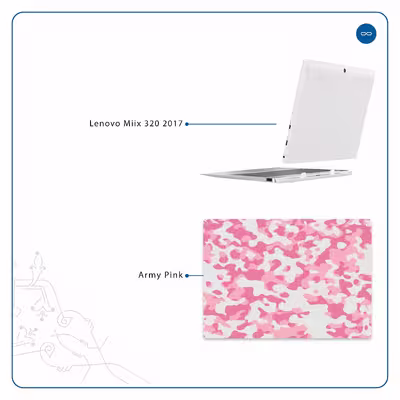 برچسب پوششی ماهوت مدل Army-Pink مناسب برای تبلت لنوو Miix 320 2017