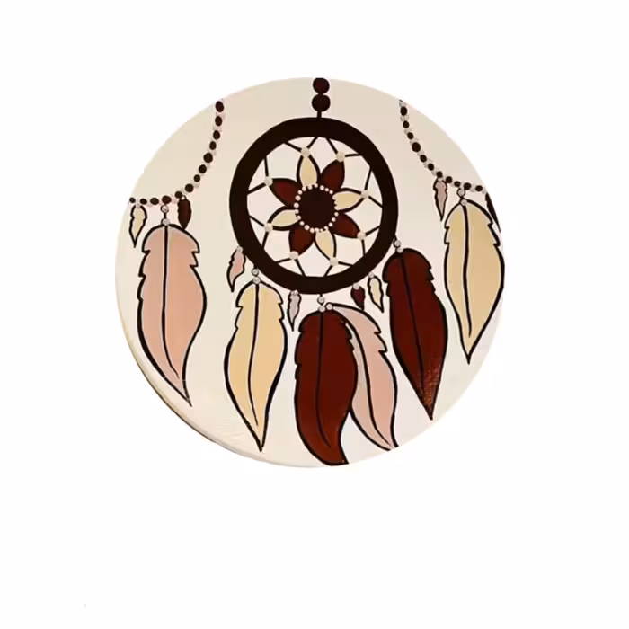 بشقاب دیوارکوب سفالی طرح  دریم کچر مجموعه 4 عددی