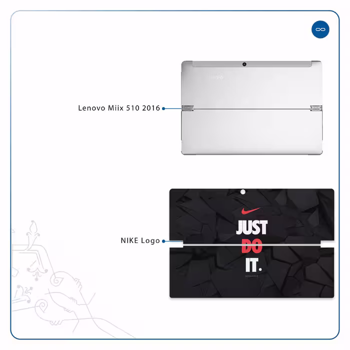 برچسب پوششی ماهوت مدل NIKE-Logo مناسب برای تبلت لنوو Miix 510 2016
