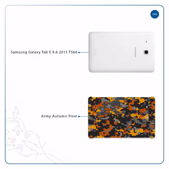 برچسب پوششی ماهوت مدل Army-Autumn-pixel مناسب برای تبلت سامسونگ Galaxy Tab E 9.6 2015 T560