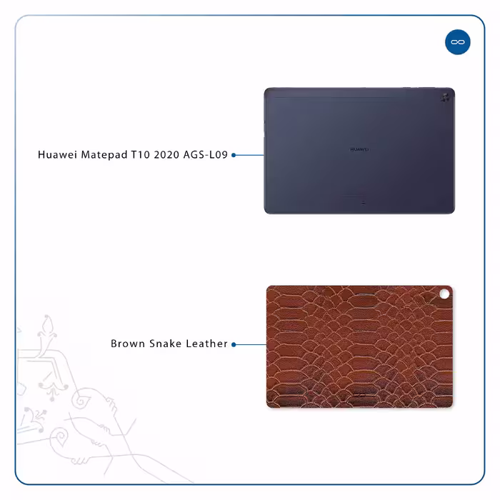 برچسب پوششی ماهوت مدل Brown-Snake-Leather مناسب برای تبلت هوآوی Matepad T10 2020 AGS-L09