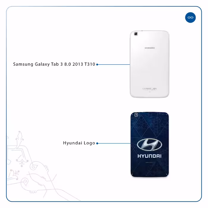 برچسب پوششی ماهوت مدل Hyundai-Logo مناسب برای تبلت سامسونگ Galaxy Tab 3 8.0 2013 T310