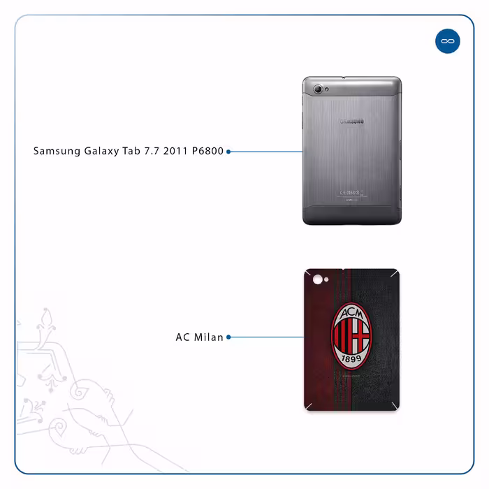 برچسب پوششی ماهوت مدل AC-Milan مناسب برای تبلت سامسونگ Galaxy Tab 7.7 2011 P6800