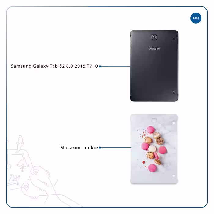 برچسب پوششی ماهوت مدل Macaron cookie مناسب برای تبلت سامسونگ Galaxy Tab S2 8.0 2015 T710